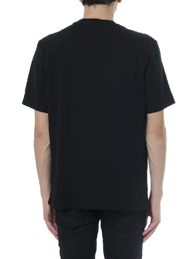 Shop Msgm Black Cotton T Shirt With Logo Print