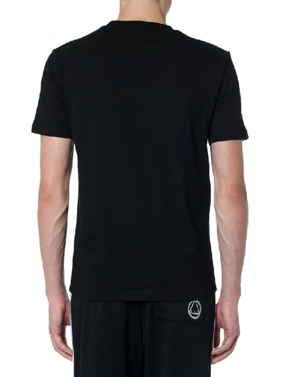 Shop Mcq By Alexander Mcqueen Black And Green Cotton T Shirt With Embroidered Logo