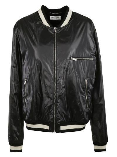 Shop Saint Laurent Zipped Jacket In Black