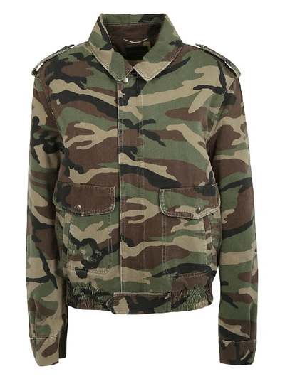 Shop Saint Laurent Camouflage Jacket In Multicolor