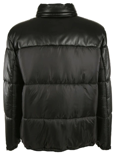 Shop Prada Buttoned Padded Jacket In Black