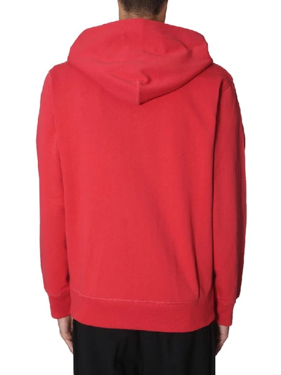 Shop Helmut Lang Hooded Sweatshirt In Rosso