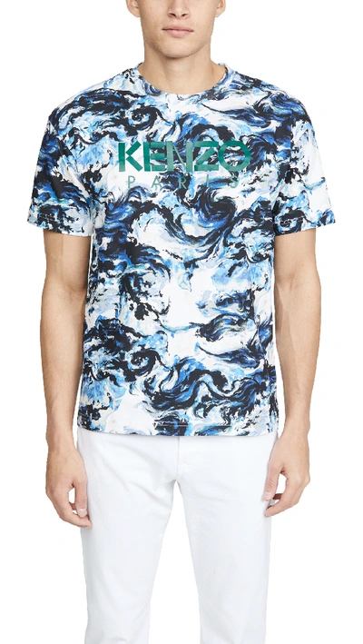 Shop Kenzo Paris All Over Print Short Sleeve Tee Shirt In White