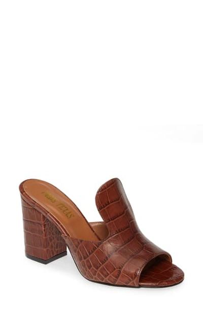 Shop Paris Texas High Mule Slide Sandal In Brown Croco