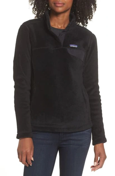 Shop Patagonia Re-tool Snap-t Fleece Pullover In Black