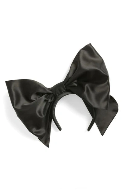 Shop Moschino Douchesse Extra Large Bow Headband In Black