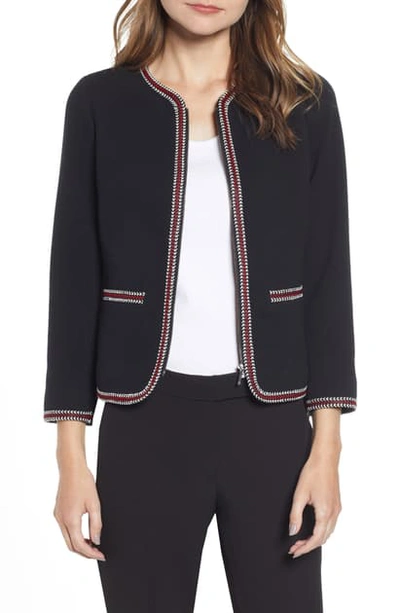 Shop Anne Klein Braided Trim Jacket In Anne Black