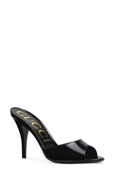 Shop Gucci Scarlet Slip-on Sandal In Black