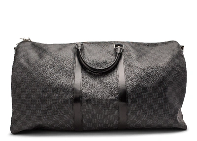 Pre-owned Louis Vuitton Keepall Bandouliere Damier Graphite 55 Black/gray