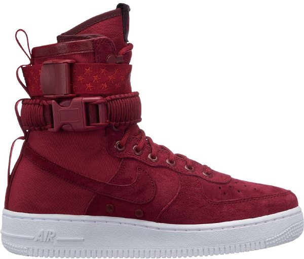 nike sf air force 1 red and white