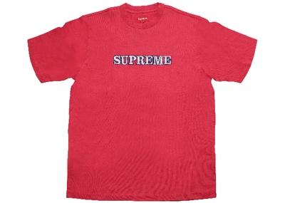 Pre-owned Supreme  Floral Logo Tee Dusty Red