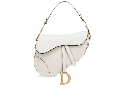Pre-owned Dior  Saddle Bag Off-white