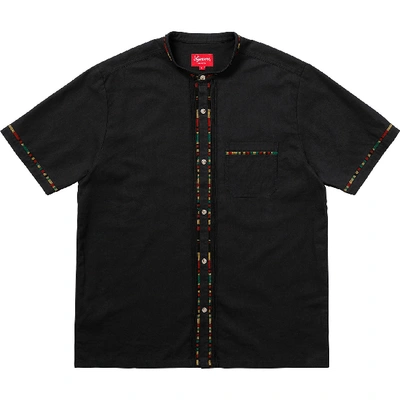 Pre-owned Supreme S/s Band Collar Shirt Black