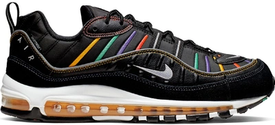 Pre-owned Nike Air Max 98 Martin In Black/flash Crimson-kinetic Green-psychic  Purple-university Gold-white | ModeSens