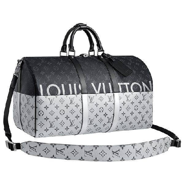 Pre-Owned Louis Vuitton Keepall Bandouliere Monogram Eclipse Outdoor Split  50 Black/silver | ModeSens