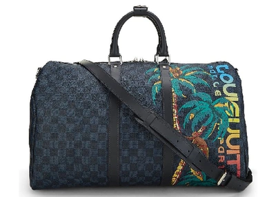 Pre-owned Louis Vuitton  Keepall Bandouliere Damier Cobalt Jungle Cobalt Multicolor