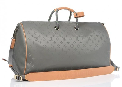 Pre-owned Louis Vuitton  Keepall Bandouliere Monogram Titanium 50 Grey