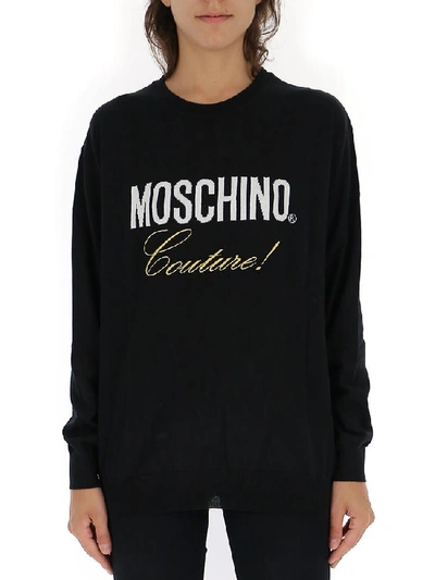 Shop Moschino Couture Logo Sweatshirt In Black