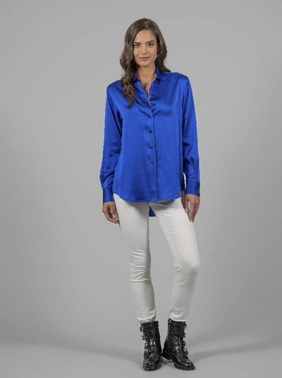 Shop Robert Graham Women's Carrie Solid Silk Shirt In Fuschia Size: Xl By