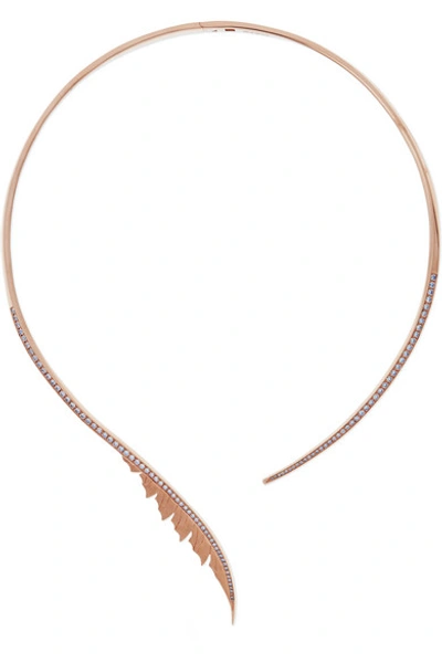 Shop Stephen Webster + Net Sustain Magnipheasant 18-karat Rose Gold Diamond Necklace