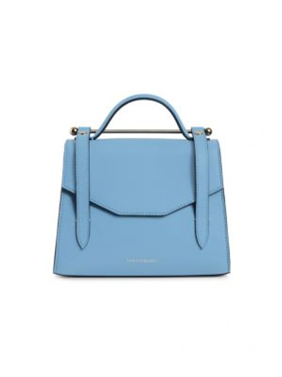 Shop Strathberry Women's Mini Allegro Leather Satchel In Alice Blue