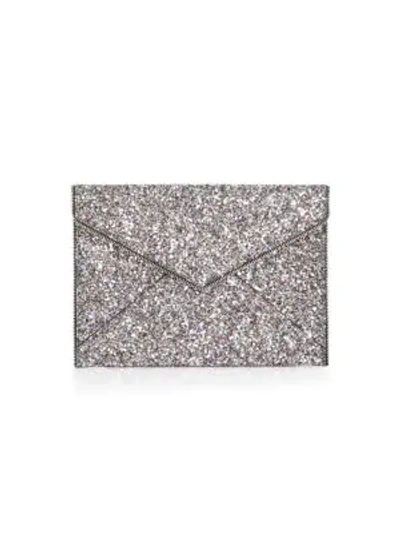Shop Rebecca Minkoff Women's Leo Glitter Envelope Clutch In Neutral