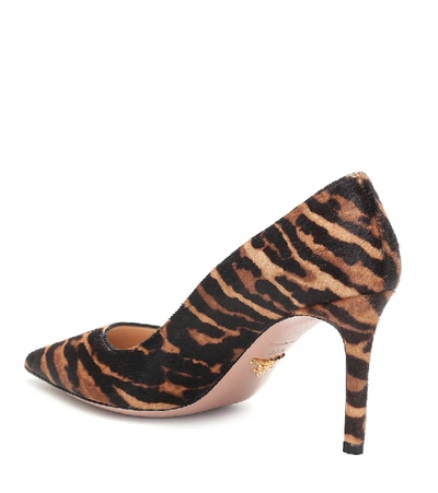 Shop Prada Animal-print Calf-hair Pumps In Multicoloured