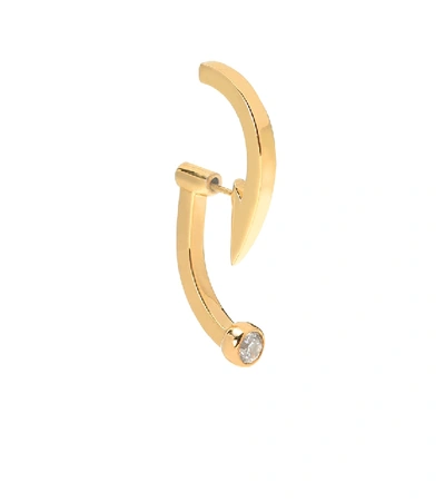 Shop Alan Crocetti Hooked Single Earring In Gold