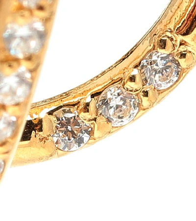 Shop Alan Crocetti Dita Crystal-embellished Hoop Earrings In Gold