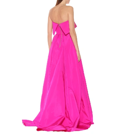 Shop Alex Perry Elena Silk-twill Gown In Pink