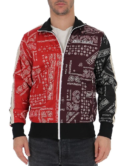 Shop Palm Angels Bandana Contrast Logo Print Jacket In Multi