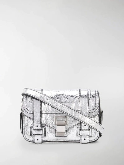 Shop Proenza Schouler Ps1+ Mini Cross Body Bag In Silver