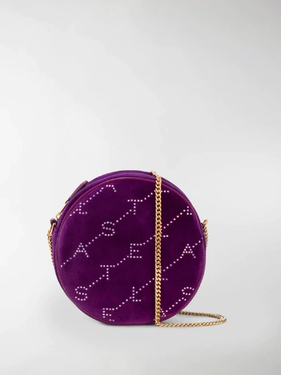 Shop Stella Mccartney Monogram Logo Mini Bag In Purple