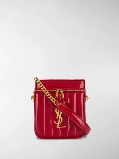Shop Saint Laurent Vicky Zip-around Bag In Red