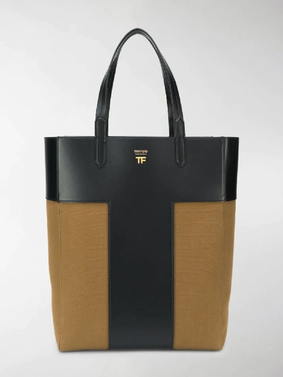 Shop Tom Ford North/south Tote Bag In Black