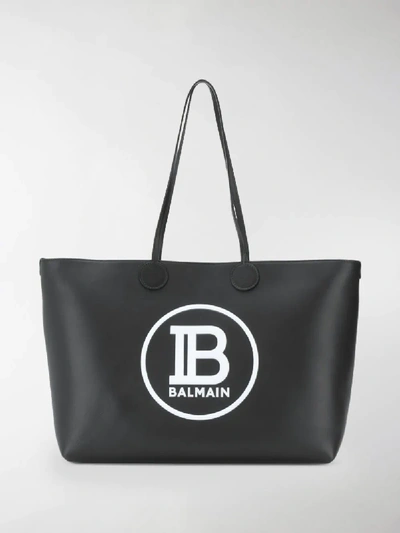 Shop Balmain Medium Shopping Tote Bag In Black