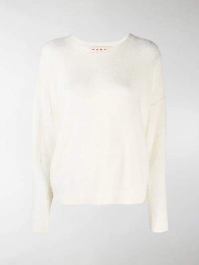 Shop Marni Dropped Shoulder Jumper In White