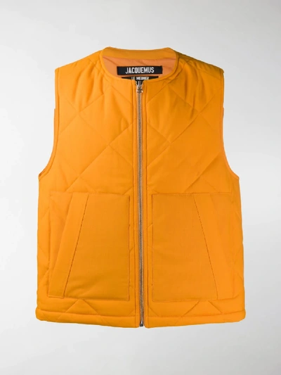 Shop Jacquemus Le Gilet Romarin Jacket In Orange