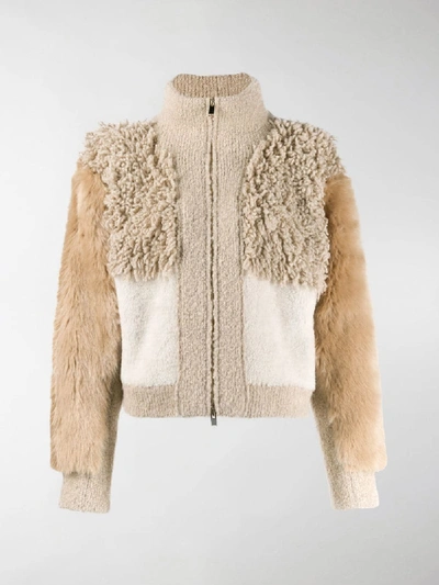 Shop Stella Mccartney Patchwork Faux Fur Jacket In Brown