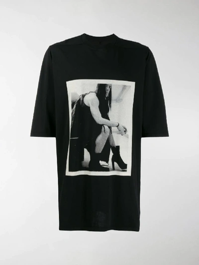 Shop Rick Owens Drkshdw Oversized Photo Print T-shirt In Black