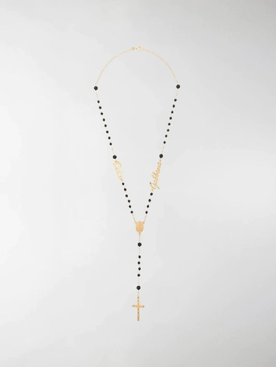 Shop Dolce & Gabbana Rosary Necklace In Gold