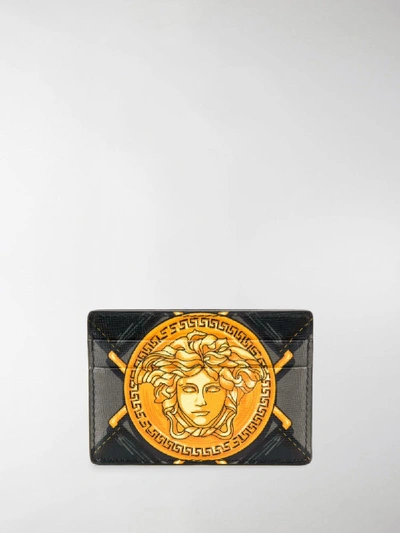 Shop Versace Bondage Medusa Card Holder In Black