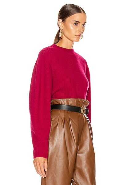Shop Chloé Chloe Balloon Sleeve Sweater In Pink In Smoked Red