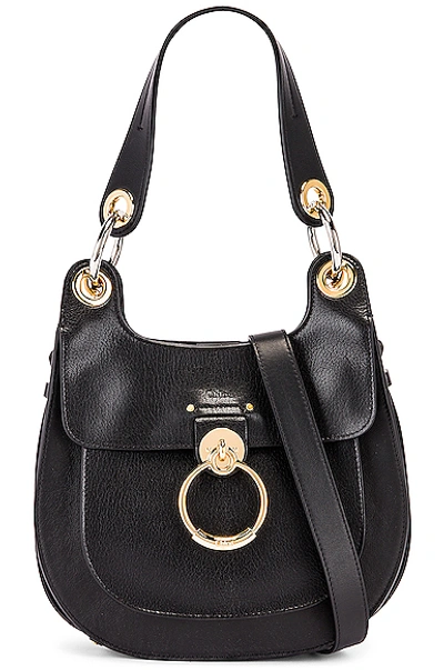 Shop Chloé Small Tess Leather Hobo Bag In Black