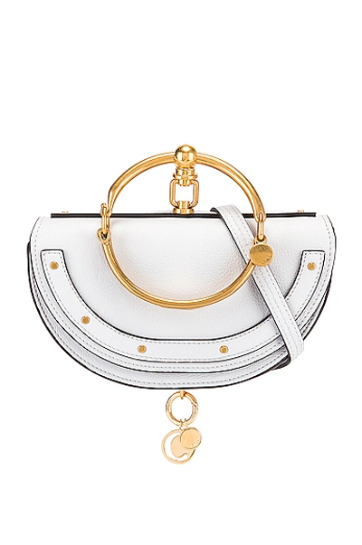 Shop Chloé Chloe Small Nile Leather Minaudiere In Gray In Light Cloud