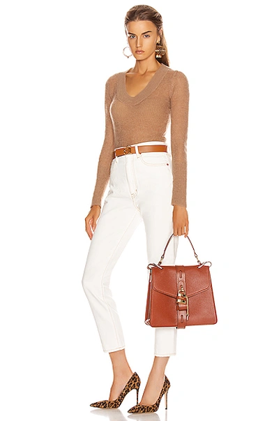 Shop Chloé Chloe Medium Aby Leather Bag In Brown In Sepia Brown