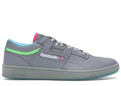 Pre-owned Reebok Club Workout Grey In Grey/neon Green-neon Blue-neon | ModeSens