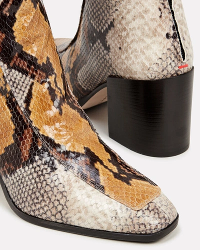 Shop Aeyde Lidia Snakeskin Embossed Booties In Multi