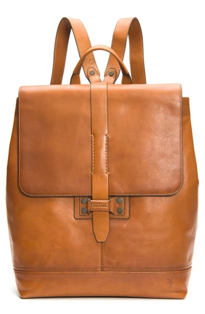 Shop Frye Bowery Leather Backpack In Caramel