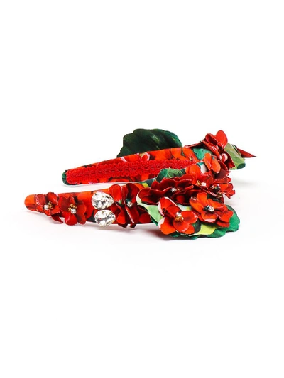 Shop Dolce & Gabbana Headband In Gerani Fdo Bco Nat